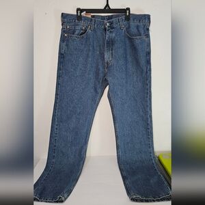 Levis 505 Regular Jeans Mens 38x34 Blue Straight Leg Denim Zip Fly Mexico